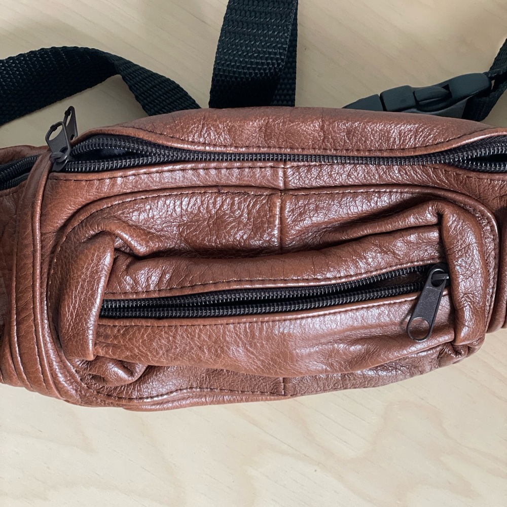 Brown Leather Men's Waist Bag